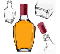 KADAX Flacon en verre pour teinture 250 ml avec long bouchon rouge, 5 pièces.