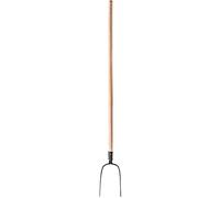 KADAX Fourche à Foin en Acier avec Manche en Bois, Fourche à Bêcher pour Lever et Déplacer la Paille, Le Compost et Le Fumier, Outil de Jardinage (2 Dents)