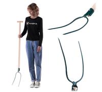 KADAX Fourche à Foin, Fourche à bêcher, Fourche à bêcher, Fourche à fumier, Fourche pour Le Jardin, Fourche en Fil de Fer avec Manche en Bois, Fourche de Jardin en Acier de Haute qualité