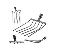 KADAX Fourche à pignon à 6 dents pour ensilage foin fumier ménage jardin acier
