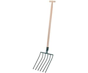 KADAX Fourche ŕ bűche avec Manche en Bois, Fourche ŕ bęche ŕ 6 Dents, Fourche ŕ Foin, Fourchette ŕ Foin, Fourchette ŕ Pommes de Terre, Fourchette en Acier, Fourchette pour Betterave, poignée en T