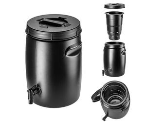 KADAX Fût pour la fabrication engrais organique, réservoir en plastique, réservoir d'engrais pour la fabrication de jugulaire (noir, 25 l)