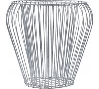 KADAX Gabion en acier galvanisé "Lazer", pot de gabion, panier rond en fil de fer, panier pour plantes, pot de fleurs, argent, 25 cm