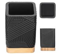 KADAX Gobelet à brosse à dents pour salle de bain, porte-brosse à dents et dentifrice, gobelet décoratif pour brosse à dents, tasse de salle de bain moderne (carré noir)