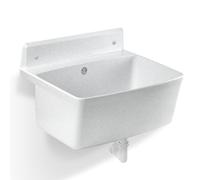 KADAX gospo Bac à laver de jardin, 55x42x22,5cm Bassin ménager en polystyrol de haute qualité, bac à laver avec technologie Easy-Clean, lavabo pour jardin (Blanc, Solo)