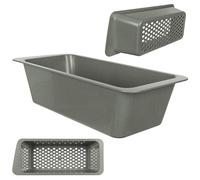 KADAX GOSPO Panier en plastique pour évier - Panier de vidange amovible pour évier - Passoire multifonction - Passoire à fruits - Gris