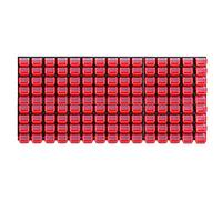KADAX Grande étagère murale à outils, système de stockage 174 x 78 cm, en plastique robuste, système modulaire résistant aux UV, plaques murales extensibles, étagère d'atelier (rouge, 135 pièces)