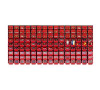 KADAX Grande étagère Murale à Outils, système de Stockage 174 x 78 cm, en Plastique Robuste, système modulaire résistant aux UV, plaques murales Extensibles, étagère (Rouge, 135 pièces V2)
