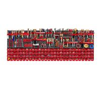 KADAX Grande étagère murale à outils, système de stockage 232 x 78 cm, en plastique robuste, système modulaire résistant aux UV, plaques murales extensibles, étagère d'atelier (rouge, 162 pièces