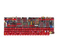 KADAX Grande étagère murale à outils, système de stockage 232 x 78 cm, en plastique robuste, système modulaire résistant aux UV, plaques murales extensibles, étagère (rouge, 174 pièces)