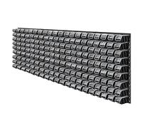 KADAX Grande étagère murale à outils, système de stockage 232 x 78 cm, en plastique robuste, système modulaire résistant aux UV, plaques murales extensibles, étagère d'atelier (noir, 180 pièces)