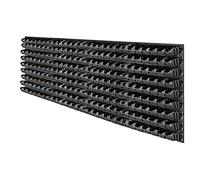 KADAX Grande étagère murale à outils, système de stockage 232 x 78 cm, en plastique robuste, système modulaire résistant aux UV, plaques murales extensibles, étagère d'atelier (noir, 252 pièces)