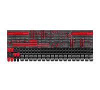 KADAX Grande étagère murale à outils, système de stockage 232 x 78 cm, en plastique robuste, système modulaire résistant aux UV, plaques murales extensibles, étagère (rouge et noir, 176 pièces)
