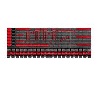 KADAX Grande étagère murale à outils, système de stockage 232 x 78 cm, en plastique robuste, système modulaire résistant aux UV, plaques murales extensibles, étagère (rouge et noir, 160 pièces)