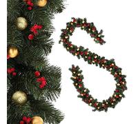 KADAX Guirlande de Noël, guirlande décorative pour escaliers et cheminée, 195 cm de long, guirlande de pin artificiel, en film PVC, décoration de Noël (Rudolph), Vert, (Dekogirlande)