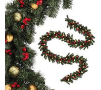 KADAX Guirlande de Noël, guirlande décorative pour escaliers et cheminées, 260 cm de long, guirlande de pin artificiel en film PVC, décoration de Noël (éclairs)