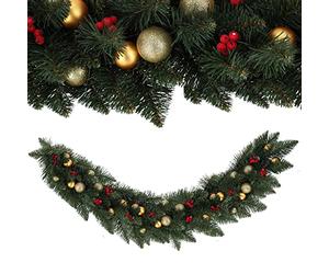 KADAX Guirlande de pin, guirlande décorative, guirlande de sapin de 112 cm de long, guirlande de Noël artificielle en film PVC, décoration de cheminée, décoration de Noël (Vixen)