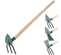KADAX Hachoir de Jardin Double Motobineuse de Jardin pour Aérer Soulager et Jeter du Sol, Accessoires de Jardin en Métal Désherbeur pour Repousser Les Mauvaises Herbes groß, 3 Zinken -