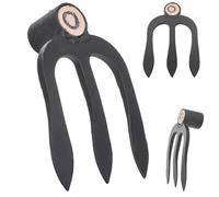 KADAX Hachoir de pommes de terre à 3 dents, hachoir de jardin en acier forgé, talon de fumier pour jardinage, outils de jardinage, hachoir pour jardin (sans tige)