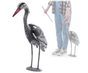 KADAX Héron gris, répulsif en plastique pour héron debout, protection contre les hérons, effrayeur d'oiseaux, défense des oiseaux pour jardin, étang (70 cm) K5313