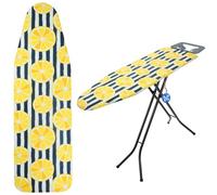 KADAX Housse de planche à repasser avec cordon de serrage, Robuste housse de table à repasser pour un repassage sans plis, Couverture universelle pour planche à repasser, Housse de rechange (Citron