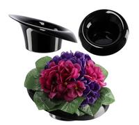 KADAX Ikebana en Plastique, Vase Ikebana, Pot de Fleurs, Bol de Fleurs, Porte-Fleurs Japonais pour tournesols, Vase à Fleurs Ikebana, compositions Florales (⌀ 11cm, tordu, Noir)