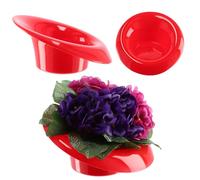 KADAX Ikebana en Plastique, Vase Ikebana, Pot de Fleurs, Bol de Fleurs, Porte-Fleurs Japonais pour tournesols, Vase à Fleurs Ikebana, compositions Florales (⌀ 9cm, tordu, Rouge)
