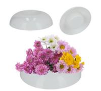 KADAX Ikebana Vase en plastique Ikebana Vase Pot de fleurs Pot de fleurs Support japonais pour tournesol Vase Ikebana Bouquet de fleurs rond Blanc Ø 12 cm