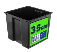 KADAX Insert de pot de fleurs de 35 cm - En plastique noir - Insert en plastique avec poignées de transport pour pots de fleurs - Insert carré intérieur (34,5 x 28 cm)