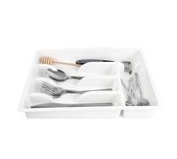 KADAX Insert de tiroir pour couverts, système de rangement robuste, séparateur fonctionnel, bac à couverts (blanc)