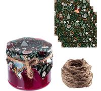 KADAX Jar Caps Motif de Noël Serviettes décoratives avec ficelle 50 pièces