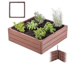 KADAX Jardin, plate-bande surélevée pour cultiver des légumes, des fleurs et des herbes, parterre de fleurs et d'herbes, cadre en plastique (carré marron)
