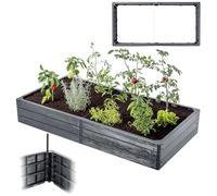 KADAX Jardin, plate-bande surélevée pour la culture de légumes, de fleurs et d'herbes, parterre de fleurs et d'herbes, cadre en plastique rectangulaire anthracite