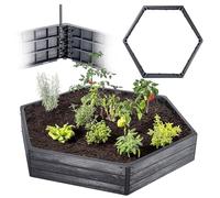 KADAX Jardin, plate-bande surélevée, pour la culture de légumes, de fleurs et d'herbes, parterre de fleurs, parterre d'herbes, parterre de légumes, cadre en plastique (hexagonal, anthracite)