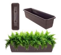 KADAX Jardinière 60 cm, Moka - Pot de balcon en plastique, jardinière résistante aux intempéries, pot de fleurs, casier de balustrade pour fleurs, herbes et plantes