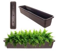 KADAX Jardinière 80 cm, Moka - Pot de balcon en plastique, jardinière résistante aux intempéries, pot de fleurs, casier pour balcon pour fleurs, herbes et plantes