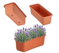 KADAX Jardinière, Bac à fleurs pour balcon en plastique, Jardinière pour usage intérieur et extérieur, Pot de fleurs pour balcon, terrasse, rebord de fenêtre (40 cm, Terre cuite)