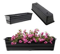 KADAX Jardinière de Balcon, 60 cm, Anthracite, Pot de Balcon en Plastique, Jardinière Résistante aux Intempéries, Pot de Fleurs, Jardinière pour Balustrade pour Fleurs, Herbes