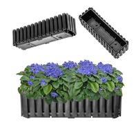 KADAX Jardinière de Balcon - 60 cm Pot de Fleurs en 2 Tailles, Pot de Fleurs à Aspect Lattes, jardinière avec Bouchon en Caoutchouc, Anthracite