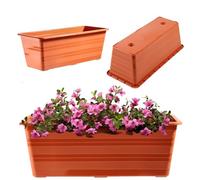 KADAX Jardinière de Balcon, Pot de Balcon, résistant aux intempéries, en Plastique, jardinière, bac pour Balustrade, pour la Culture de Fleurs, Herbes (40 cm, Terre Cuite)