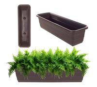 KADAX Jardinière 60 cm, Moka - Pot de balcon en plastique, jardinière résistante aux intempéries, pot de fleurs, casier de balustrade pour fleurs, herbes et plantes