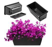 KADAX Jardinière en 2 tailles et 4 couleurs - Jardinière de balcon en plastique avec soucoupe - Pot de balcon résistant (40 cm/anthracite)