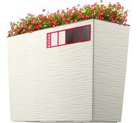 KADAX Jardinière en plastique pour balcon avec insert, 56 cm, crème