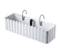 KADAX jardinière, pot de balcon aspect lattes, 60 cm, blanc