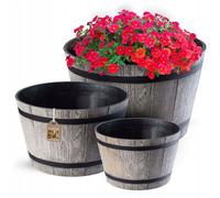 KADAX jeu de pots, plastique, rond, 23 cm + 30 cm + 40 cm, gris...