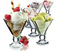 KADAX Coupes à Glace en Verre, Verres à Pied pour Le Service Élégant des Crèmes Glacées, Sorbets, Puddings, Parfaits et Autres Délices Dessert (Lot de 6, 200ml)