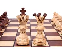 KADAX Jeu d'échecs en bois de haute qualité, 42 x 42 cm, pliable pour enfants, adultes, maison, voyage, échiquier portable avec pièces, élégant