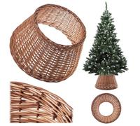KADAX Jupe de sapin de Noël en osier naturel - Fabriquée à la main - Pour support de sapin de Noël - 46,5 cm