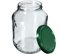 KADAX Lot de 1 bocal de conservation en verre rond avec couvercle à visser 1,7 l - Diamètre : 89 mm