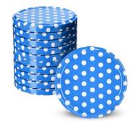 KADAX Lot de 10 bouchons à vis Ø 66 mm en bleu à pois - Couvercles de rechange pour bocaux de conservation & bocaux de conservation, hermétiques & étanches